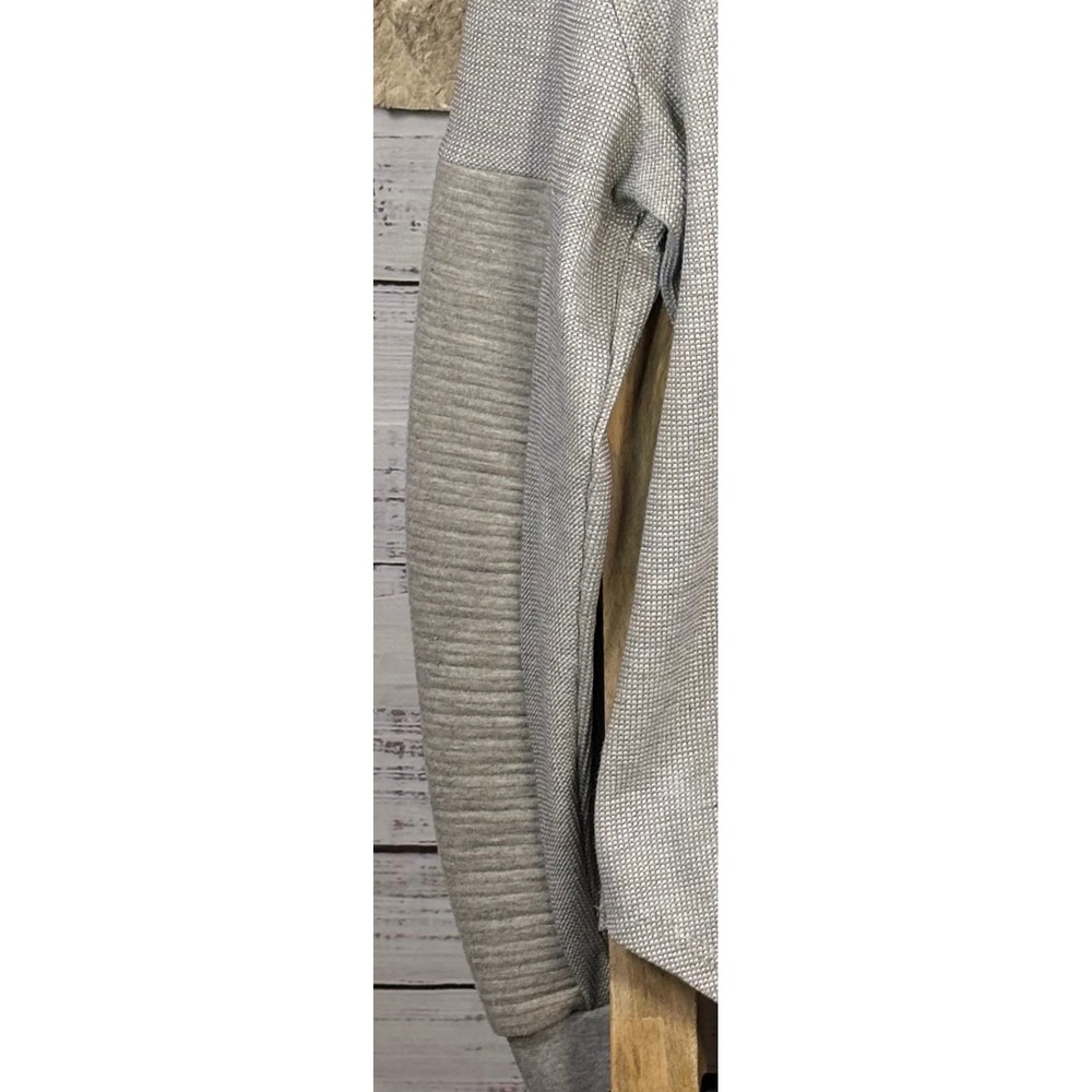 Amongst Others‎ Mens XL Waffle Knit Moto Sleeve Hoodie Grey Curved Hem - Picture 3 of 6